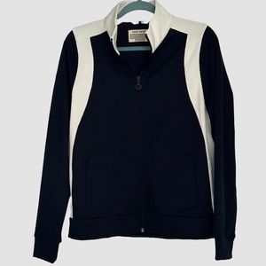 TORY BURCH SPORT Tory Navy & Snow White Colorblock Track Jacket Size Large